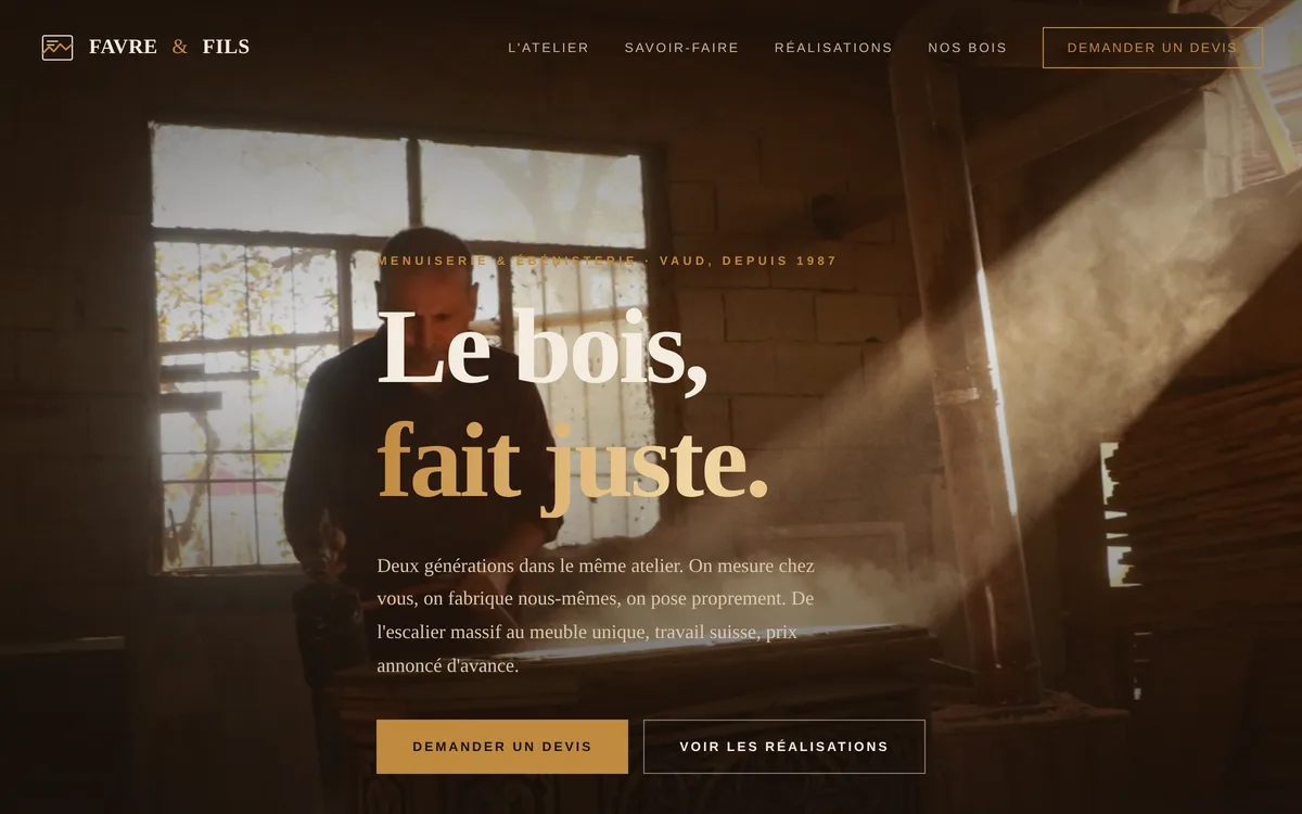 Menuiserie Favre & Fils, Vorlagen-Demo