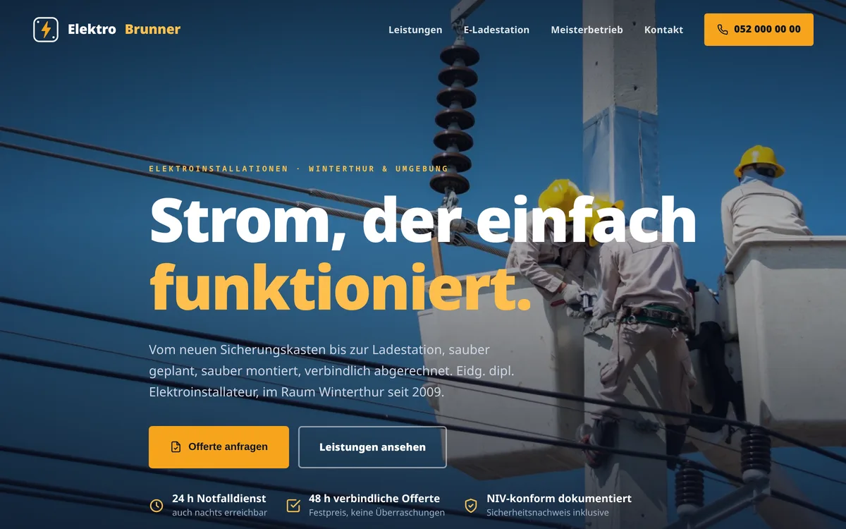 Elektro Brunner, Vorlagen-Demo